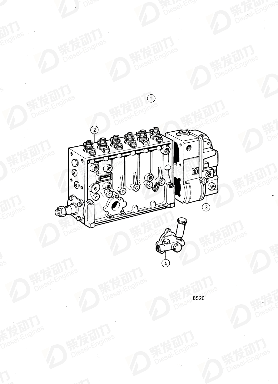 volvo penta Injection pump 3803696 Drawing volvo penta Injection pump 3803696 Drawing